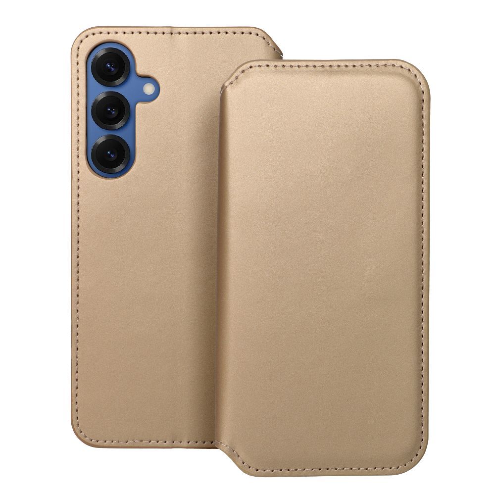 DUAL POCKET Book case for SAMSUNG S25 gold