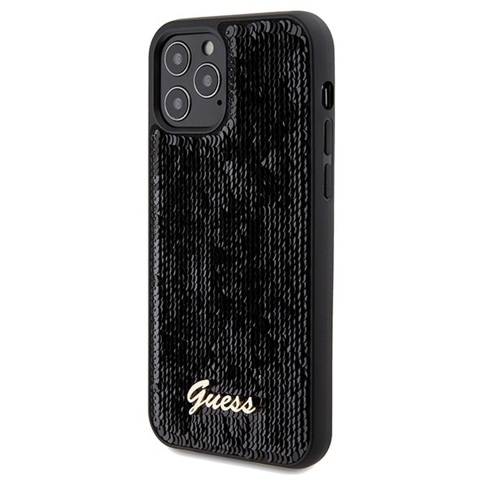 GUESS case for IPHONE 12 / 12 Pro GUHCP12MPSFDGSK (Sequin Script Metal) black