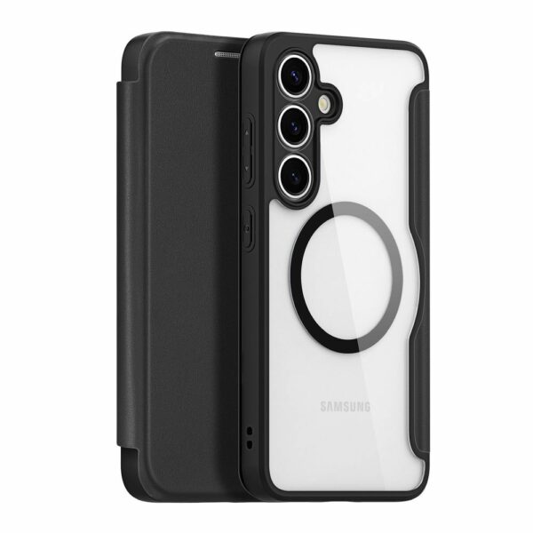 DUX DUCIS wallet case SKIN X PRO compatible with MagSafe for SAMSUNG S25 black