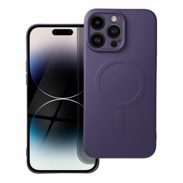 SILICONE MAG COVER case compatible with MagSafe for IPHONE 14 Pro Max dark purple