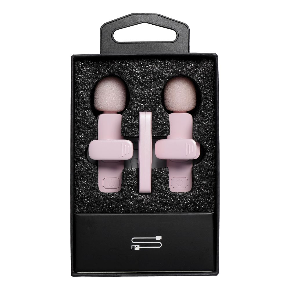 Wireless lavalier microphone Type C double (2 in set) K1 pink