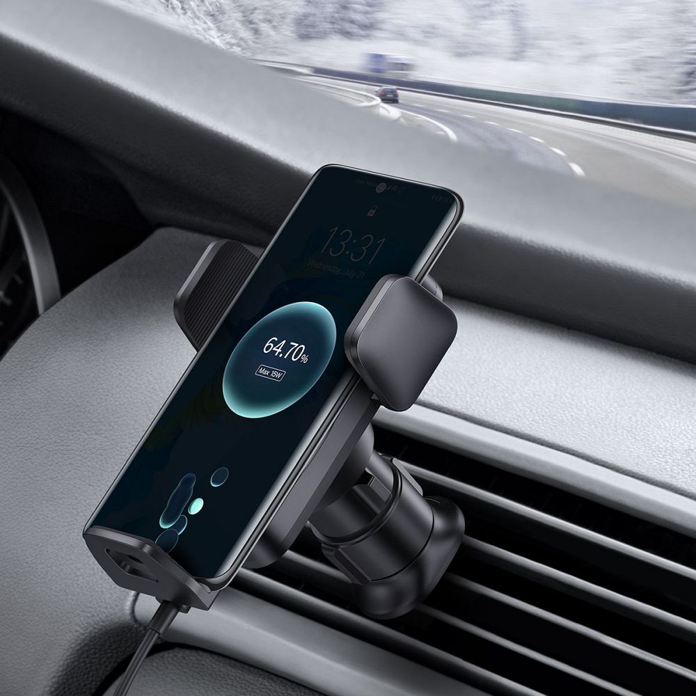 BASEUS car holder with wireless charging automatic 15W CGZX000001 black