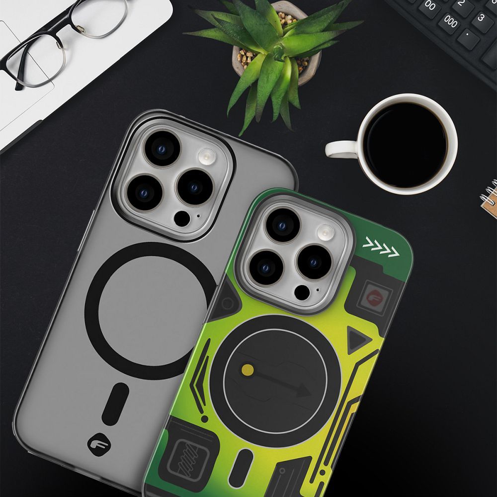 FORCELL F-PROTECT Levels with Dual Layer 4D technology, Military Drop-Test compatible with MagSafe for SAMSUNG S25 ULTRA cyber green