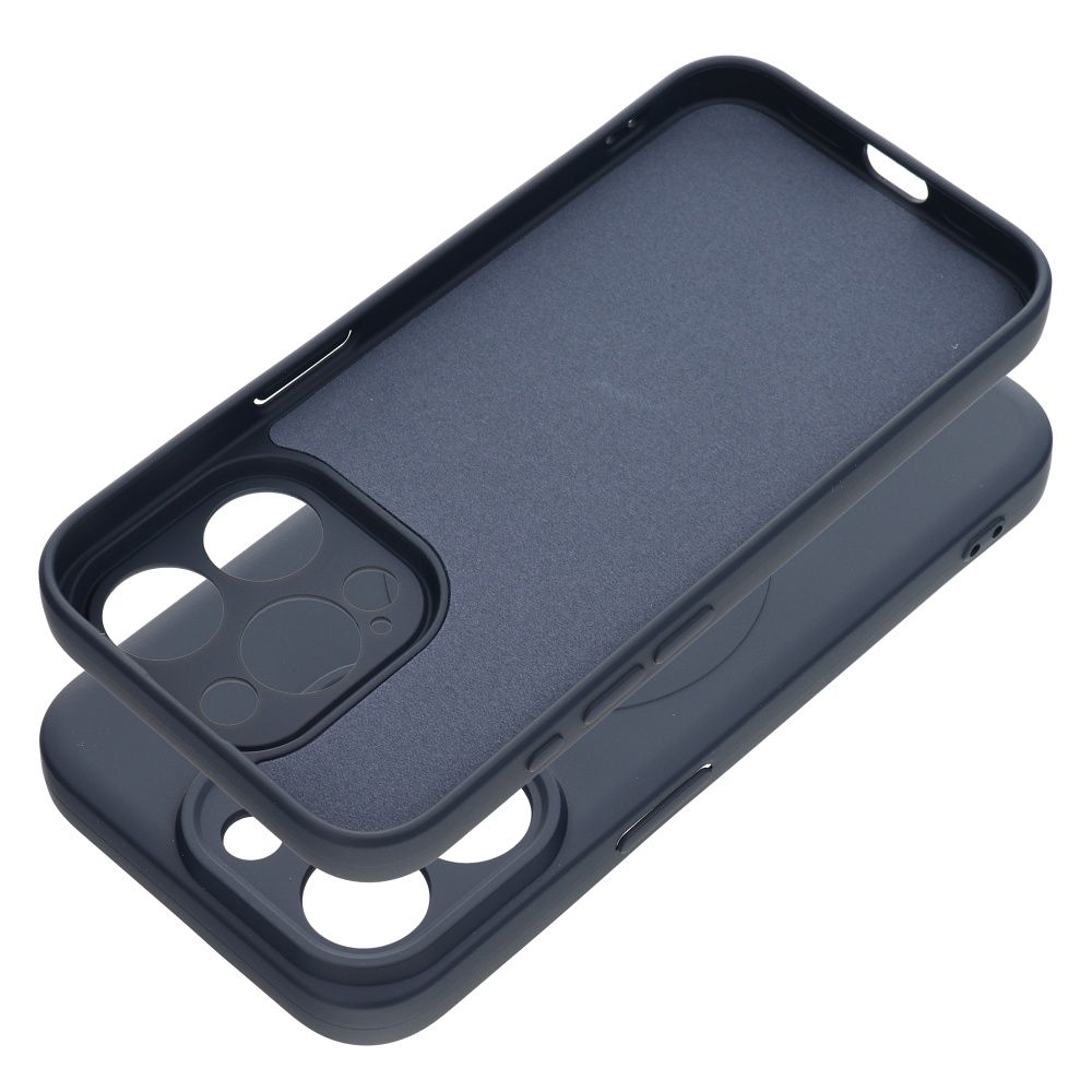 SILICONE MAG COVER case compatible with MagSafe for IPHONE 15 Pro blue titanium