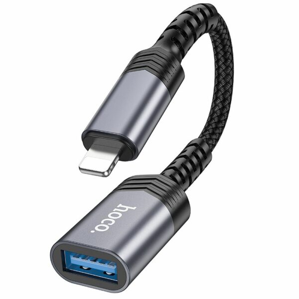 HOCO adapter iPhone Lightning 8-pin (male) to USB (female) 3.0 UA24 black