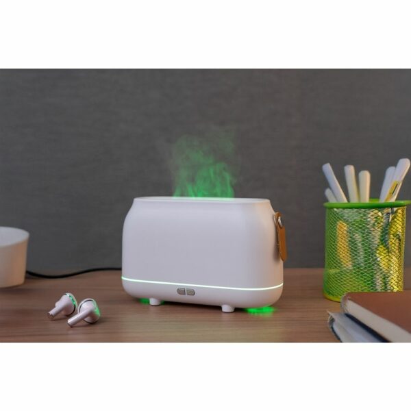 Colorful flame aromatherapy machine / humidifier / diffuser Art Deco model HZ005 white