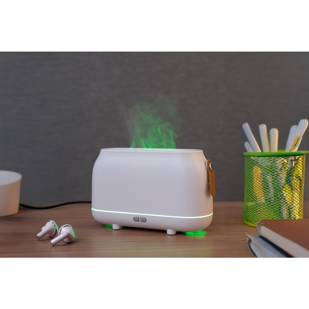 Colorful flame aromatherapy machine / humidifier / diffuser Art Deco model HZ005 white