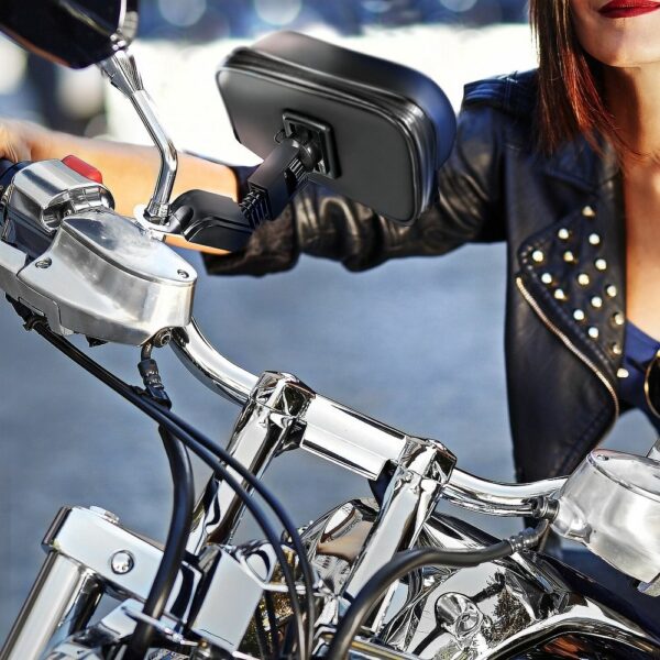 Motorcycle holder waterproof with zip and hood ( 5,5" - 6,3" ) black