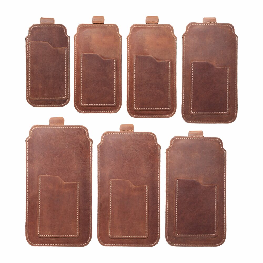 ROYAL Crazy Horse - Leather universal pull-up pocket / brown - Size XL - IPHONE 11 / 12 / 13 / SAMSUNG S7 EDGE