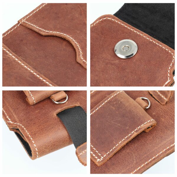 ROYAL Crazy Horse - Leather universal flap pocket / brown - Size XL - IPHONE 11 / 12 / 13 / SAMSUNG S7 EDGE