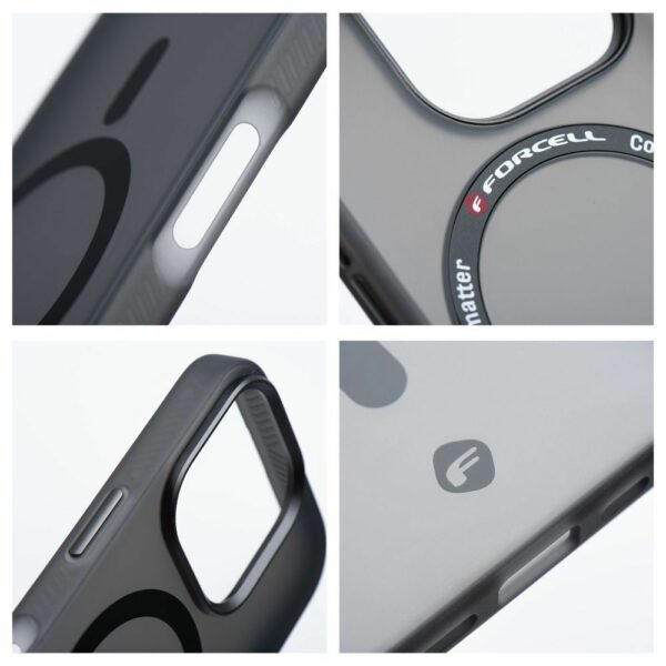 FORCELL F-PROTECT Levels with Dual Layer 4D technology, Military Drop-Test compatible with MagSafe for IPHONE 16 PLUS smoky black