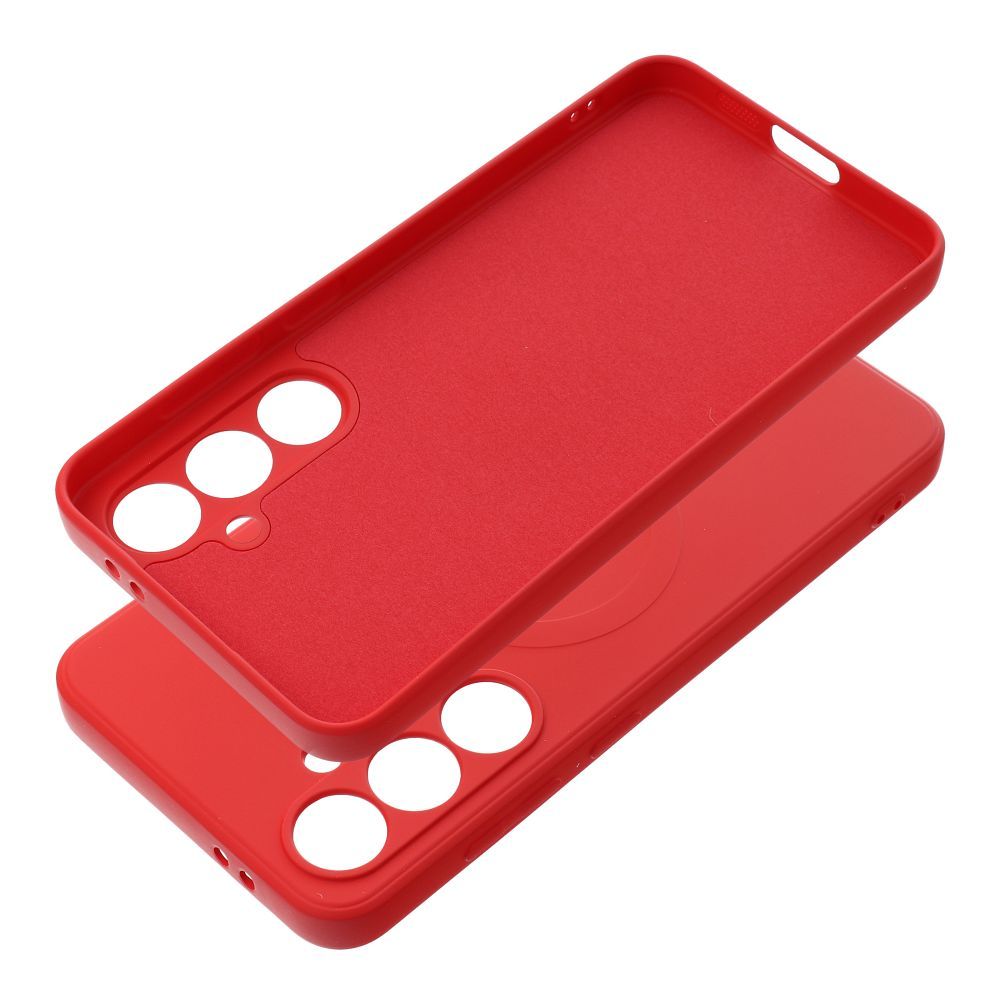 SILICONE MAG COVER case compatible with MagSafe for SAMSUNG S24 FE red