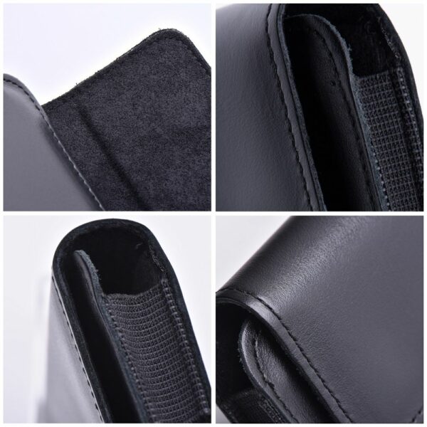 ROYAL universal horizontal leather belt holster size M for IPHONE 12 MINI / 13 MINI / SAMSUNG A40 / S8 / XIAOMI 12 / Redmi 5A black