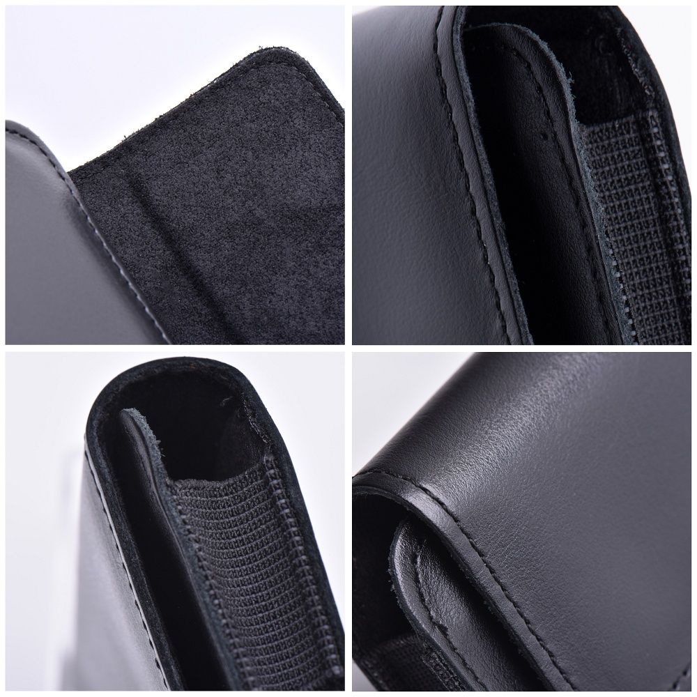 ROYAL universal horizontal leather belt holster size M for IPHONE 12 MINI / 13 MINI / SAMSUNG A40 / S8 / XIAOMI 12 / Redmi 5A black
