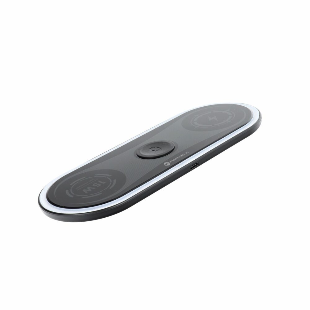 FORCELL F-ENERGY Ellipse wireless charger 3in1 compatible with Apple Qi QC 15W black