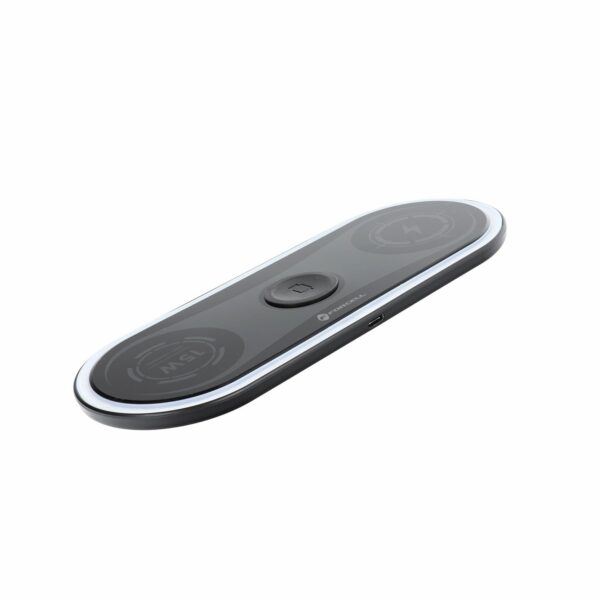FORCELL F-ENERGY Ellipse wireless charger 3in1 compatible with Apple Qi QC 15W black
