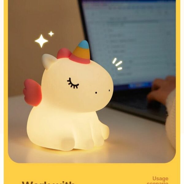 Table lamp bedside Unicorn Art Deco touch style