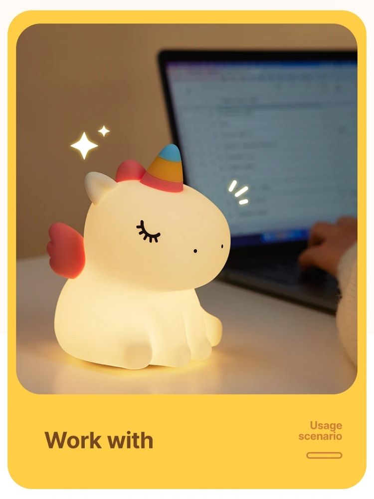Table lamp bedside Unicorn Art Deco touch style
