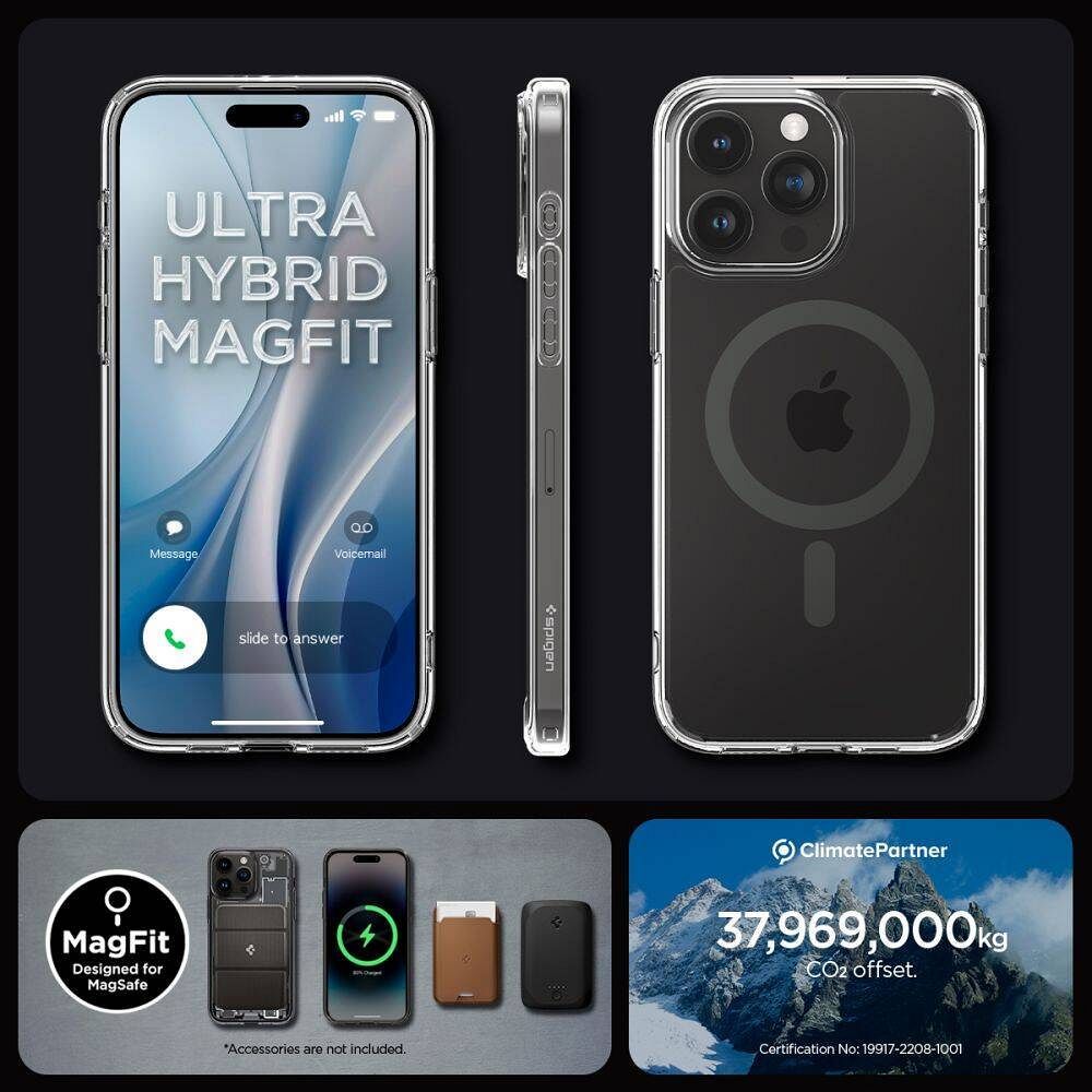 SPIGEN case ULTRA HYBRID MAG compatible with MagSafe for IPHONE 16 Pro Max graphite