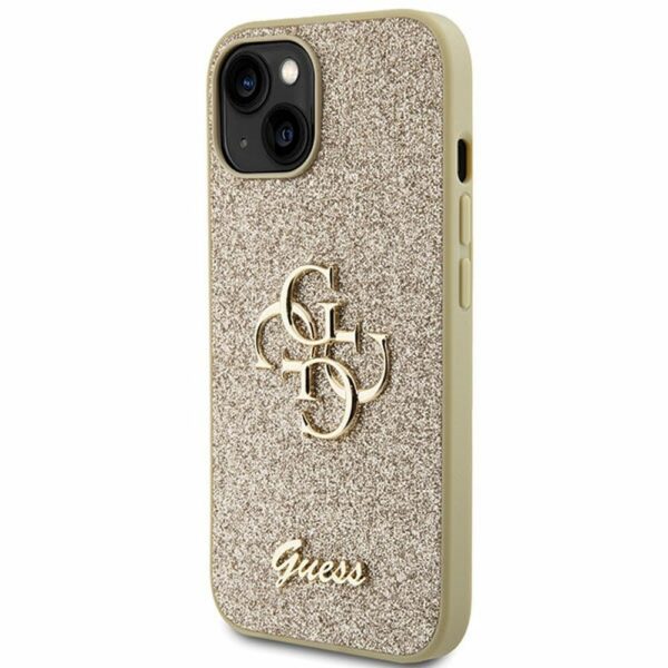 GUESS case for IPHONE 15 GUHCP15SHG4SGD (Fixed Glitter Big 4G) gold