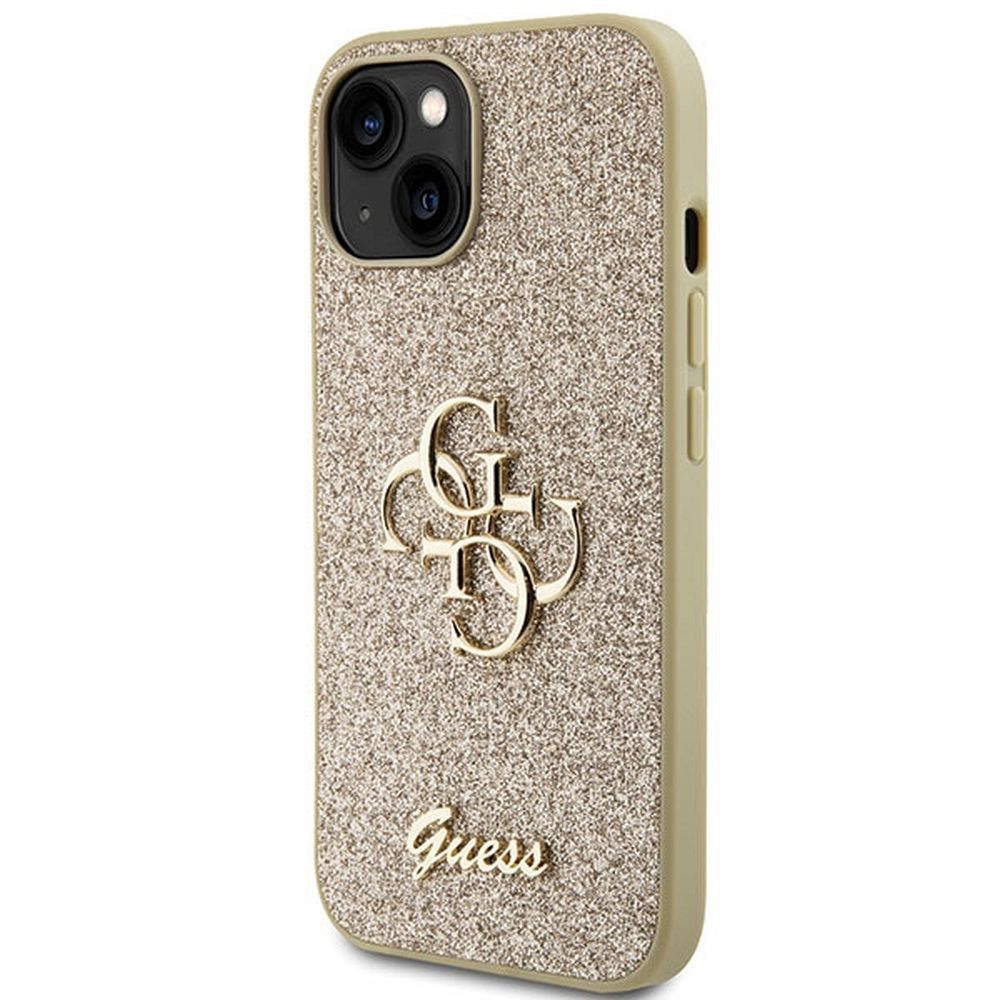 GUESS case for IPHONE 15 GUHCP15SHG4SGD (Fixed Glitter Big 4G) gold