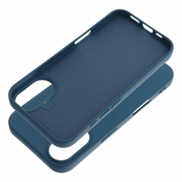 SILICONE MAG COVER (big hole) case compatible with MagSafe for IPHONE 16 blue