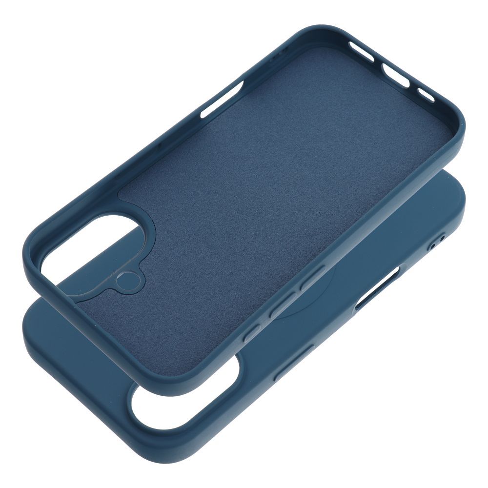 SILICONE MAG COVER (big hole) case compatible with MagSafe for IPHONE 16 blue