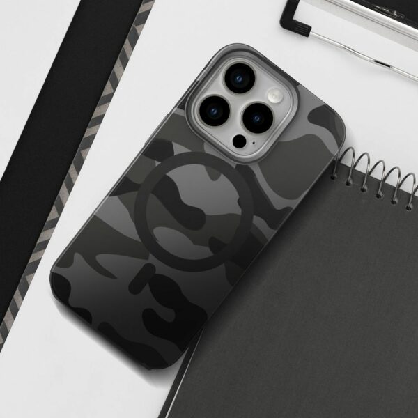 FORCELL F-PROTECT Levels with Dual Layer 4D technology, Military Drop-Test compatible for IPHONE 16 PRO MAX black camo