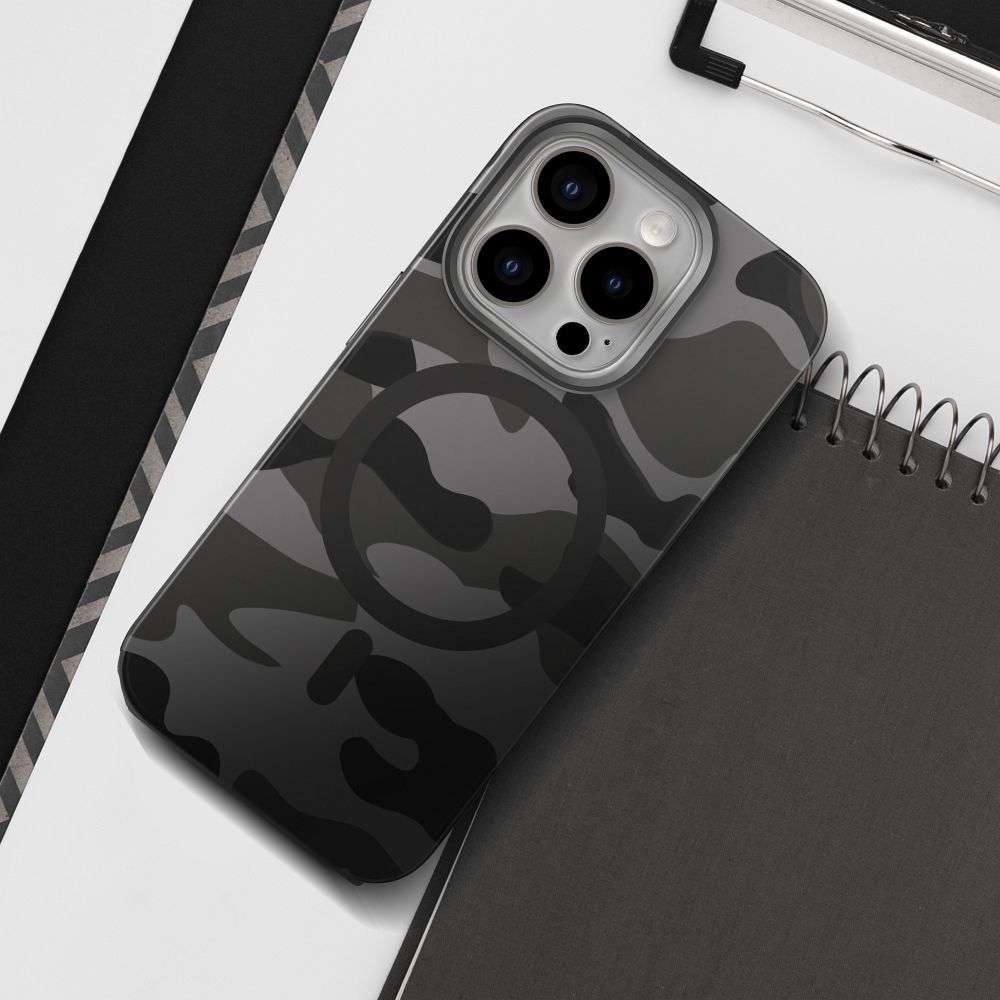 FORCELL F-PROTECT Levels with Dual Layer 4D technology, Military Drop-Test compatible for IPHONE 16 PRO MAX black camo