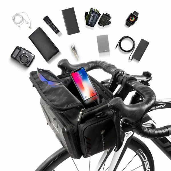 WILDMAN traveling bag for bike handlebars with zipper GS6 4L ( 4 "- 7" ) black