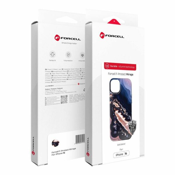 FORCELL F-PROTECT Mirage, Military Drop-Tested case compatible with MagSafe for IPHONE 16 gold island