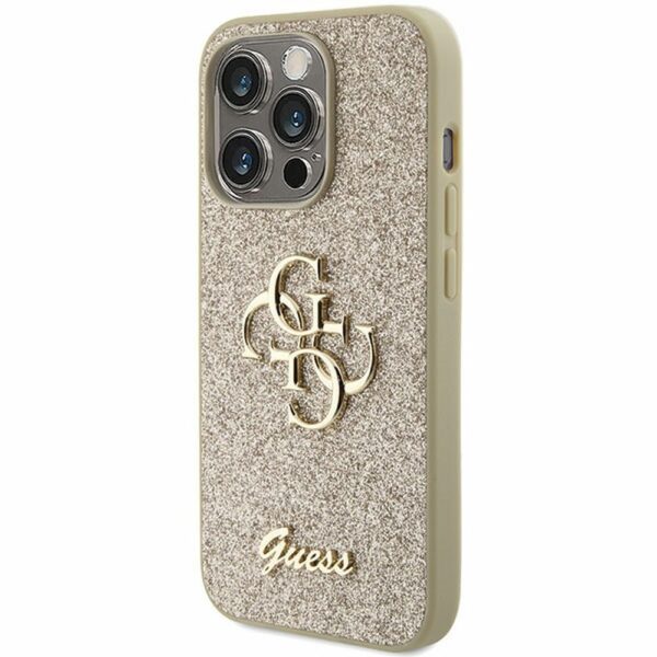GUESS case for IPHONE 15 Pro Max GUHCP15XHG4SGD (Fixed Glitter Big 4G) gold