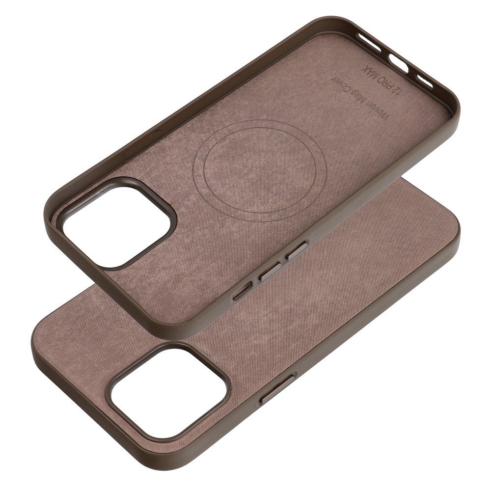 WOVEN MAG COVER case compatible with MagSafe for IPHONE 12 Pro Max light brown