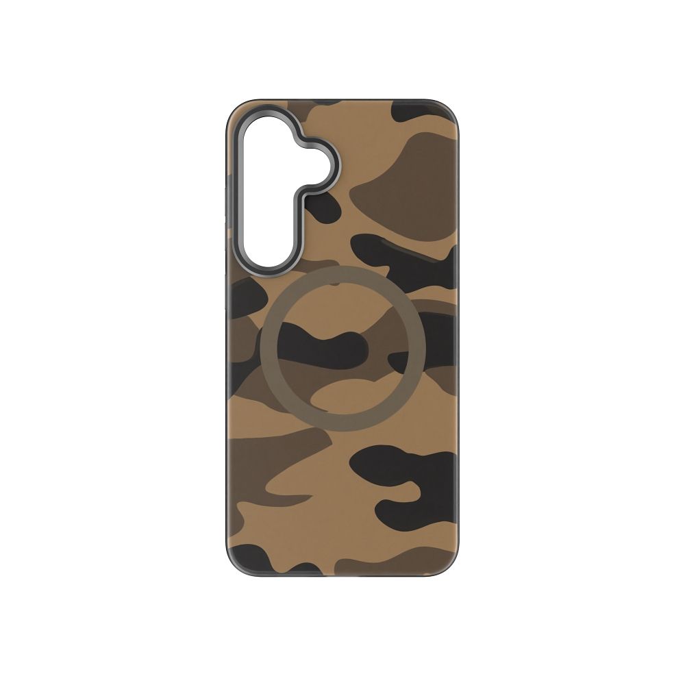 FORCELL F-PROTECT Levels with Dual Layer 4D technology, Military Drop-Test compatible with MagSafe for SAMSUNG S25 PLUS desert camo