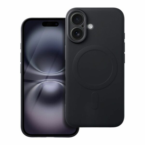 SILICONE MAG COVER case compatible with MagSafe for IPHONE 16 black