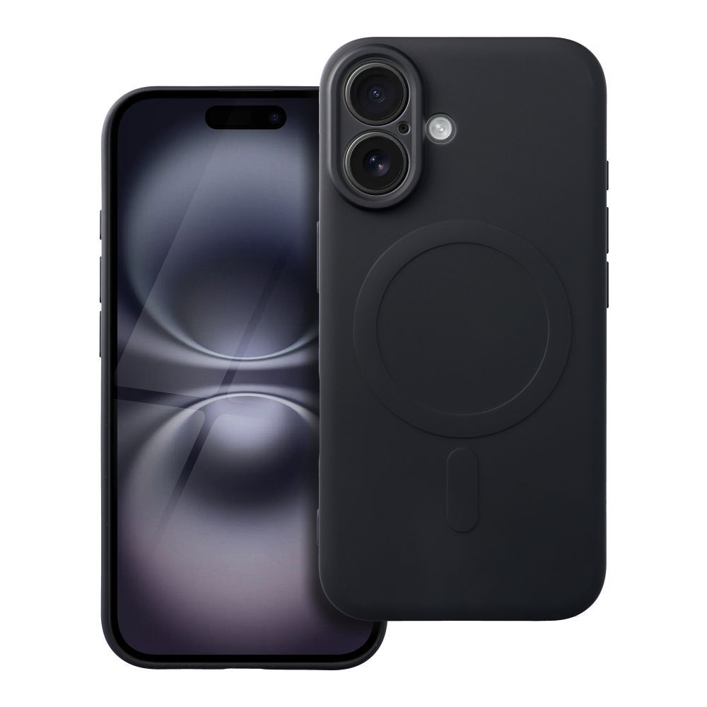 SILICONE MAG COVER case compatible with MagSafe for IPHONE 16 black