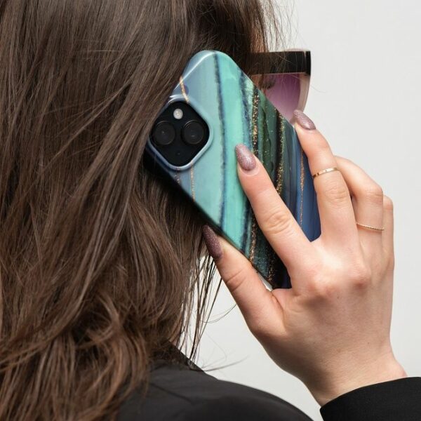 FORCELL F-PROTECT Mirage case compatible with MagSafe for IPHONE 15 Pro Max jade marble