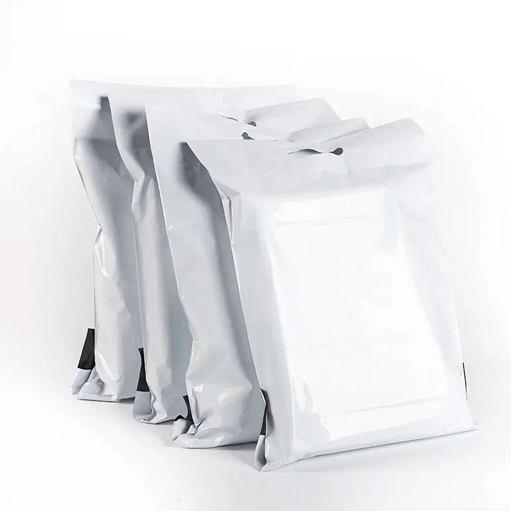 42cb69301369f5067cd5705a84917b62 Courier foil bags with handle 400 x 500 mm + 70 mm handle RC091 50 pcs white
