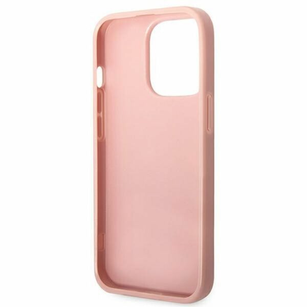 GUESS case for IPHONE 14 Pro GUHCP14LHGGSHP (Glitter Flakes Script Metal Logo) pink