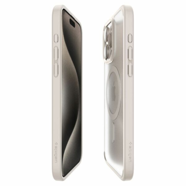 SPIGEN case ULTRA HYBRID MAG compatible with MagSafe for IPHONE 15 Pro frost natural titanium