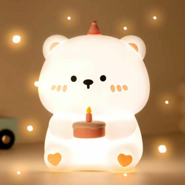 Table lamp bedside birthday teddy bear Art Deco touch style