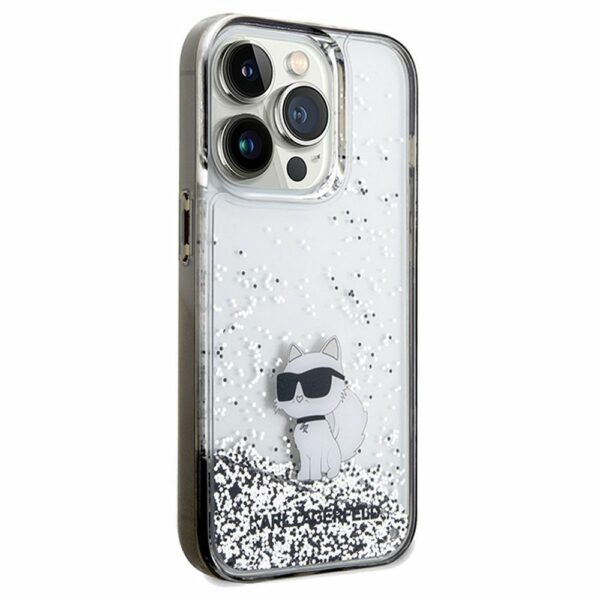 KARL LAGERFELD case for IPHONE 14 Pro KLHCP14LLKCNSK (Liquid Glitter C) transparent