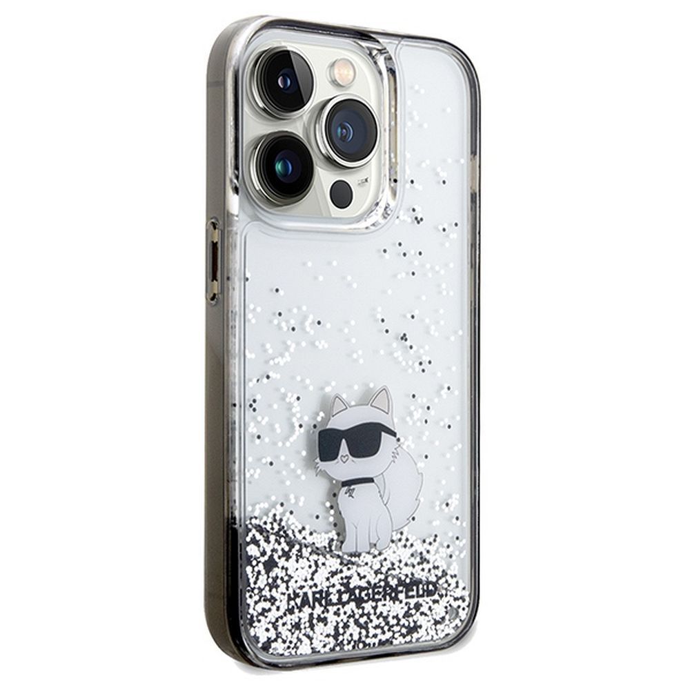 KARL LAGERFELD case for IPHONE 14 Pro KLHCP14LLKCNSK (Liquid Glitter C) transparent