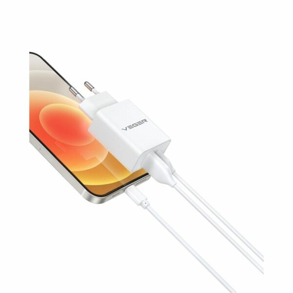 VEGER travel charger USB A + Type C PD QC3.0 3A 30W VLS302U white