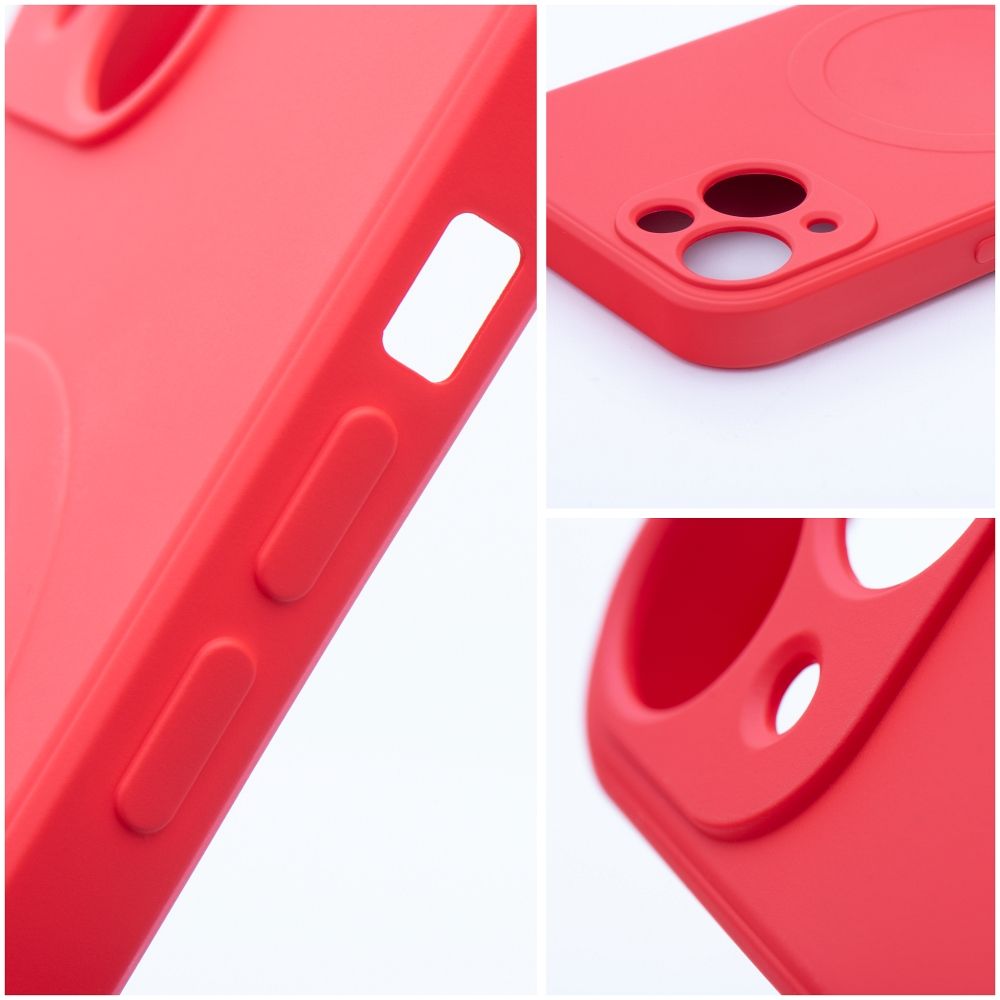 SILICONE MAG COVER case compatible with MagSafe for SAMSUNG A56 red