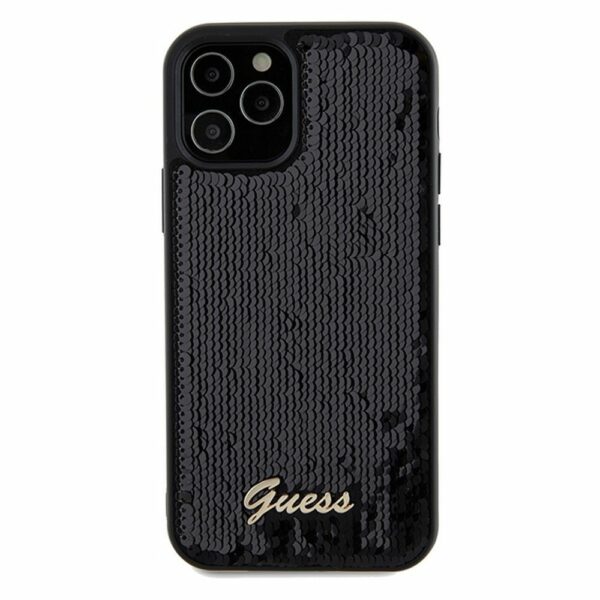 GUESS case for IPHONE 12 / 12 Pro GUHCP12MPSFDGSK (Sequin Script Metal) black