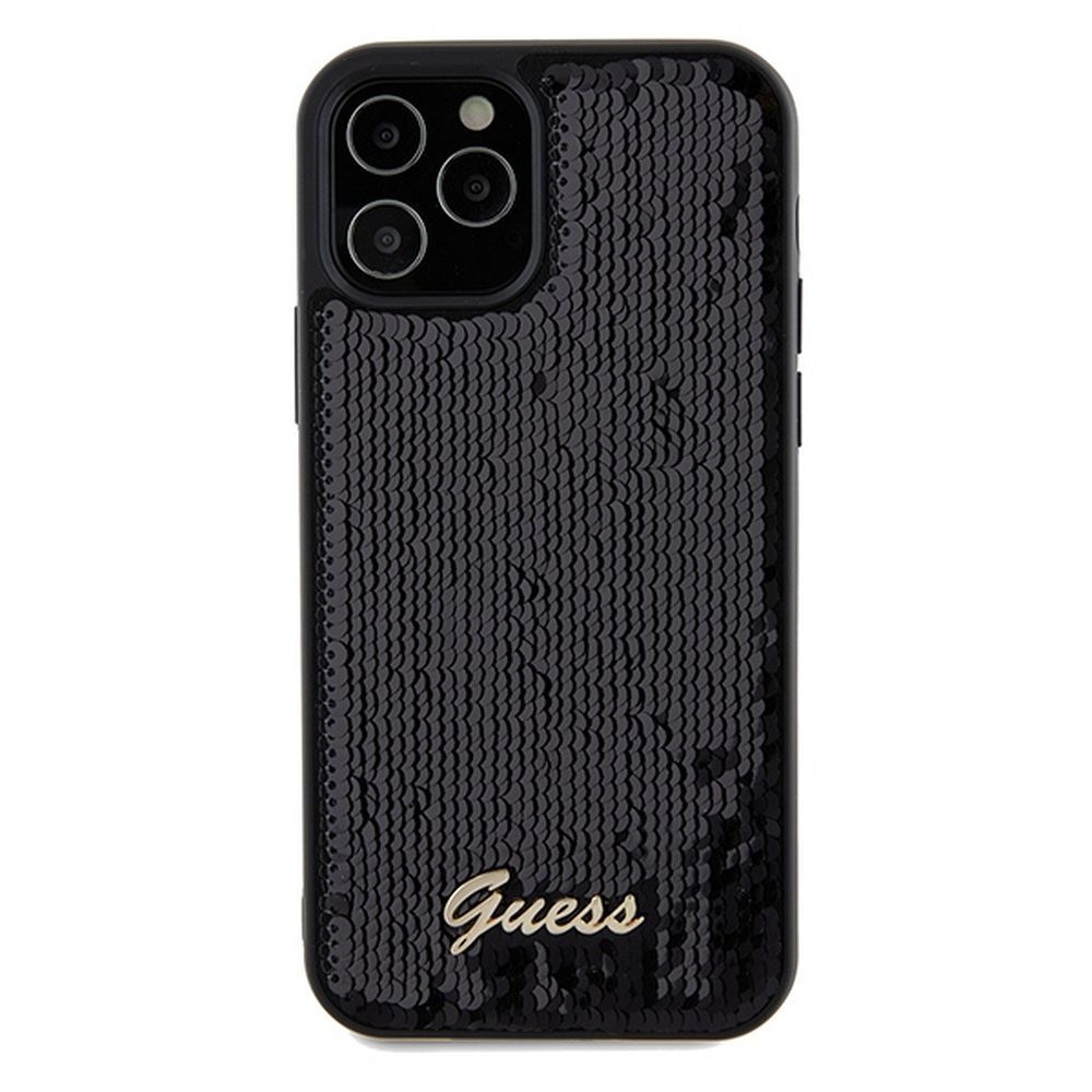 GUESS case for IPHONE 12 / 12 Pro GUHCP12MPSFDGSK (Sequin Script Metal) black