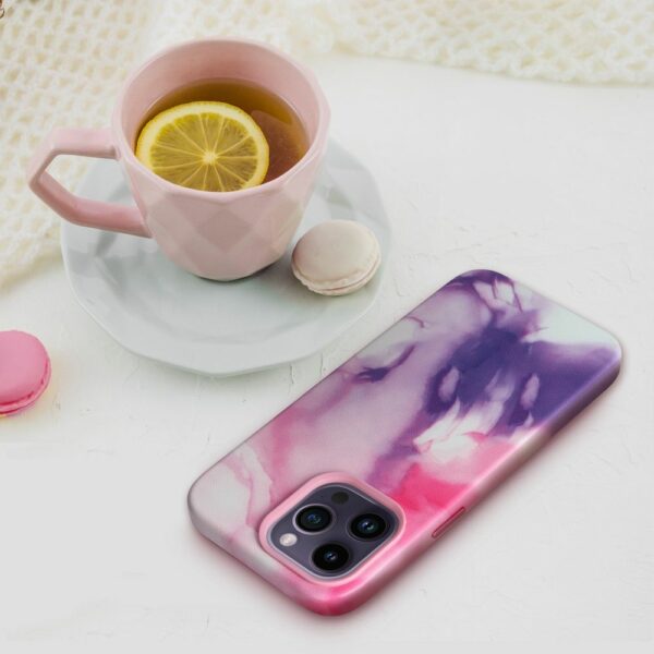 LEATHER MAG COVER case for IPHONE 12 Pro purple splash
