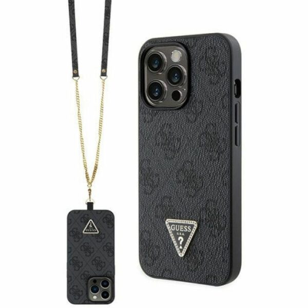 GUESS case for IPHONE 13 Pro Max GUHCP13XP4TDSCPK (Metal Logo Starss Crossbody) black