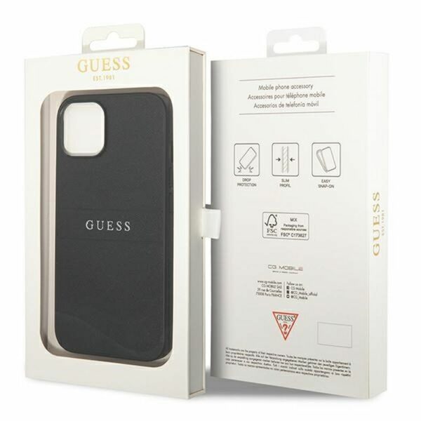 GUESS case for IPHONE 14 Plus GUHCP14MPSASBBK (Saffiano With Metal Logo) black